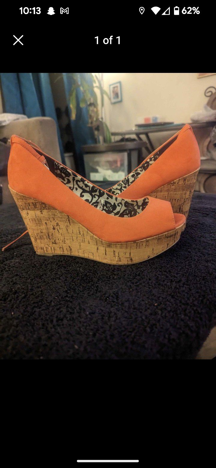 Multiple Different Pairs Of Size 9 Women's Heels And Wedges All In Great Or New Condition