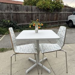 White Dining Table With 2 Chairs Great For Smaller Spaces 