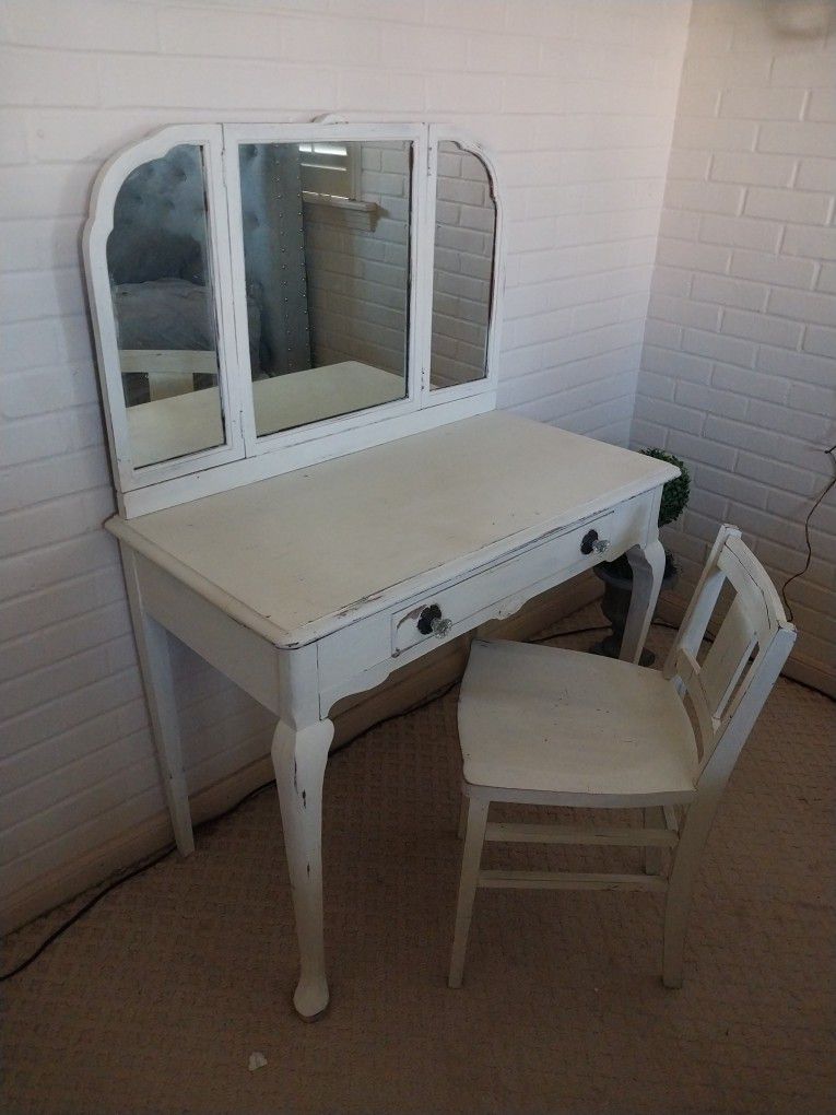 Antique Vanity with Chair