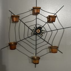 Halloween Spider Web Tealight Sconce