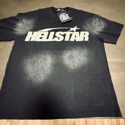 Hellstar Cream/White Logo Tee - Size Large (NFC Tag)