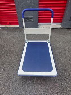 Heavy Duty Folding Platform Cart / Warehouse Dolly – Blue & White