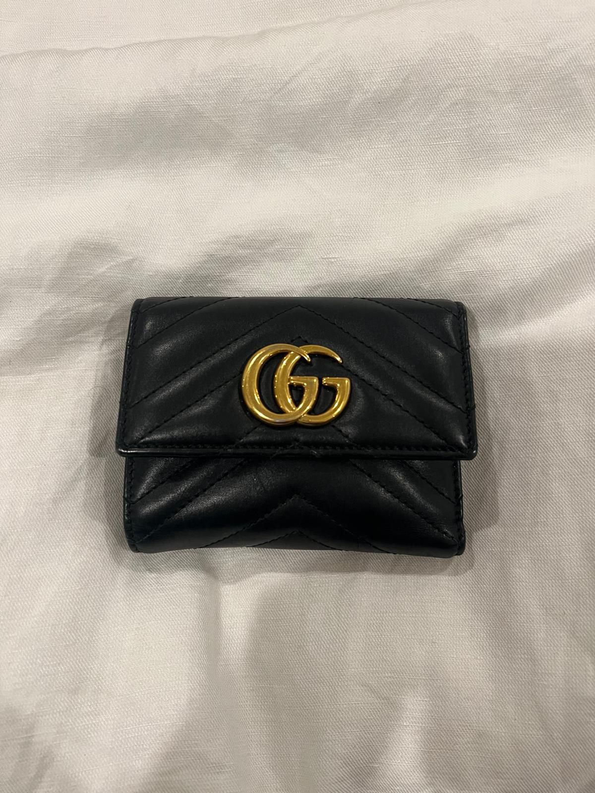 Calfskin Matelasse GG Marmont Wallet Black