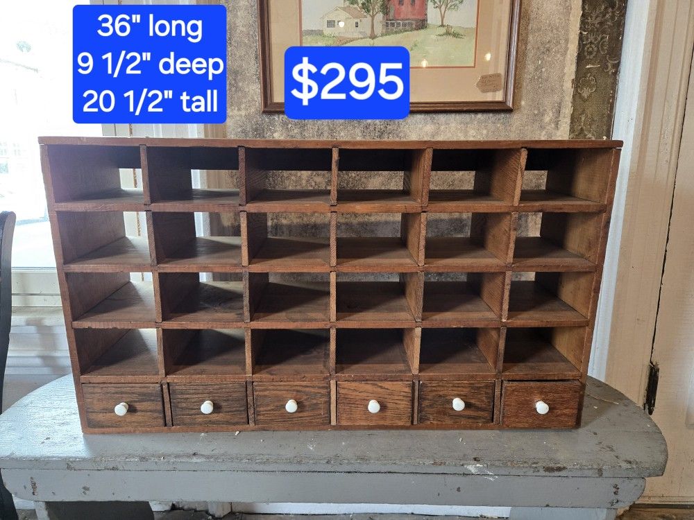 Antique Multi Cubby 6 Drawer Cabinet 