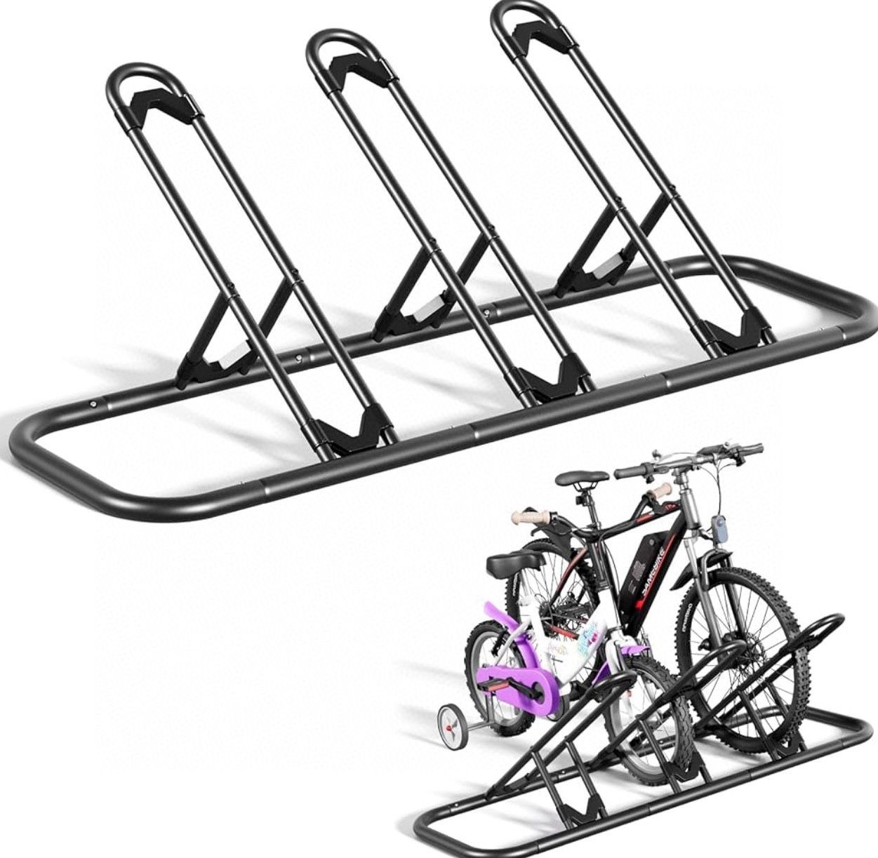 🔥Brand new In Box 🔥Floor-standing bicycle rack that can hold 3 bicycles, suitable for garages, indoor/outdoor bicycle storage racks, bicycle parking