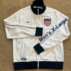 NIKE FC / AUTHENTIC 2013 USMNT Centennial Home SOCCER Full-Zip USA Track Jacket / SIZE: Men’s X-Large XL / Like New w/o Tags!! / White