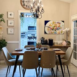 Hard wood dining table with chairs 