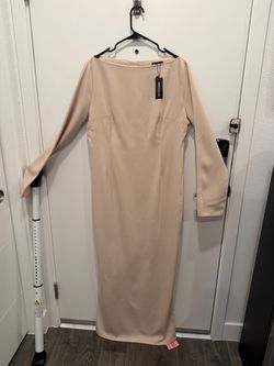 Pretty Little Thing Almond Tailored Boat Neck Maxi Dress