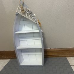One. Wooden, Nautical Boat, Shelves