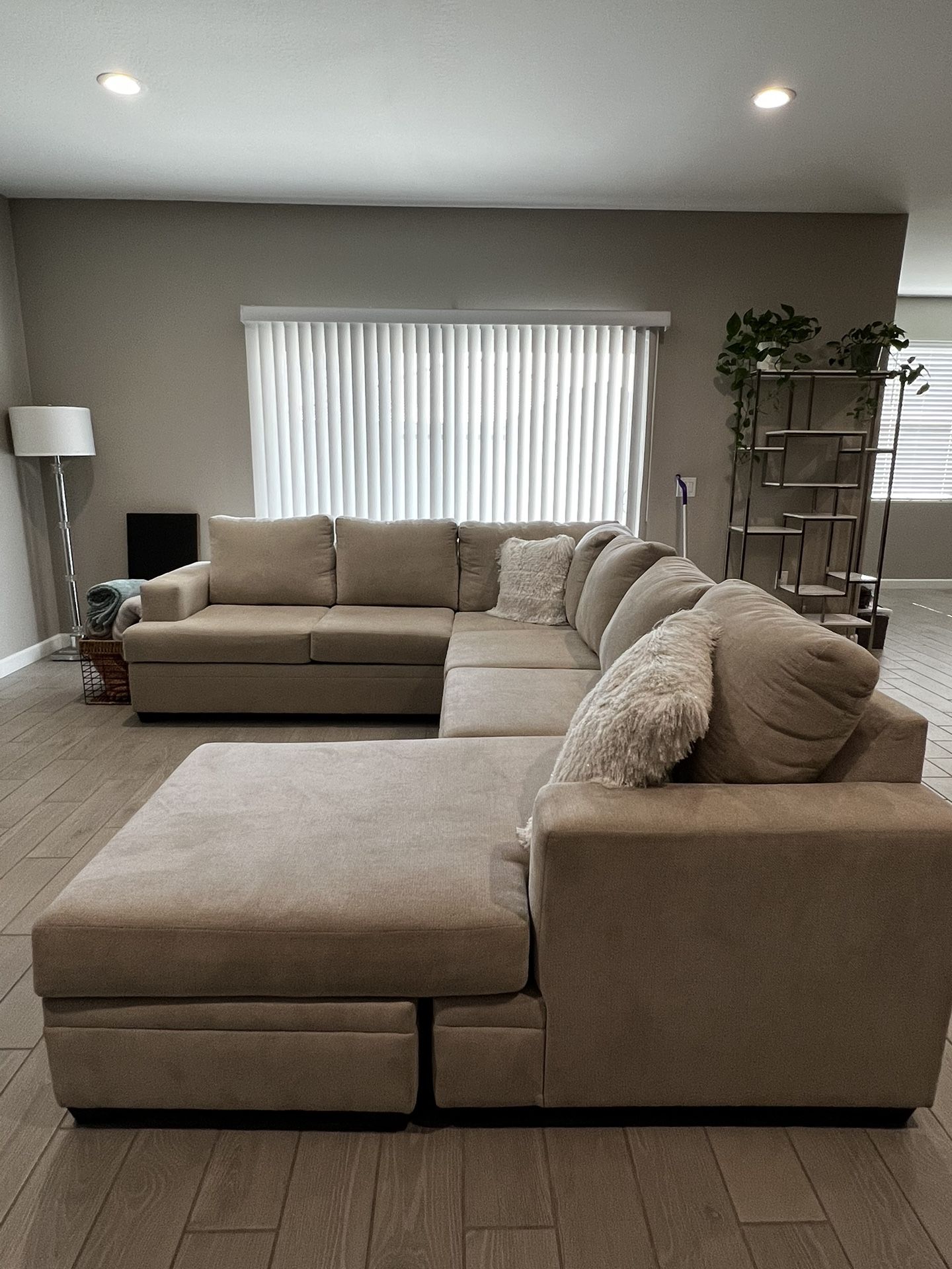 Bonaterra Sand 127" 2 Piece Sectional With Left Arm Facing Sofa Chaise
