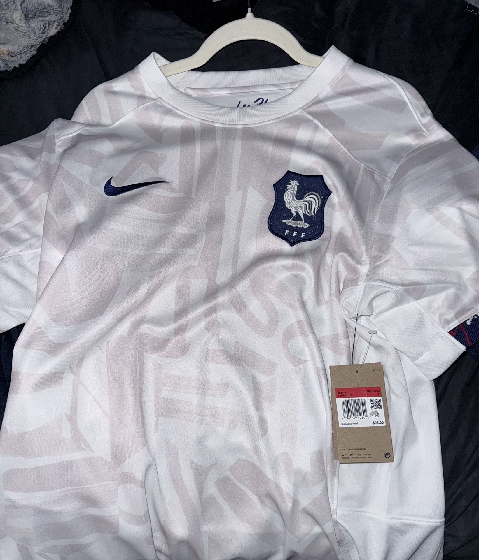 Nike FFF France Soccer Jersey World Cup Away Top DR3961-100 Men's L Large