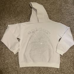 White Rhinestones Sp5der Hoodie (OFFER)