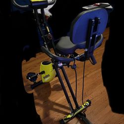 Pooboo 4in1 Folding Exercise Bike Indoor  Cycling Bike Stationary Magnetic X Bike Gym Workout 300lbs Easy to Get On/Off