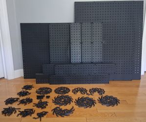 Black Plastic Pegboards & Pegs | various sizes / prices