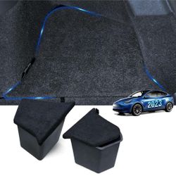Tesla Model Y Rear Trunk Side Storage Bins w/ Lids 2022 2023 2024 5-Seater