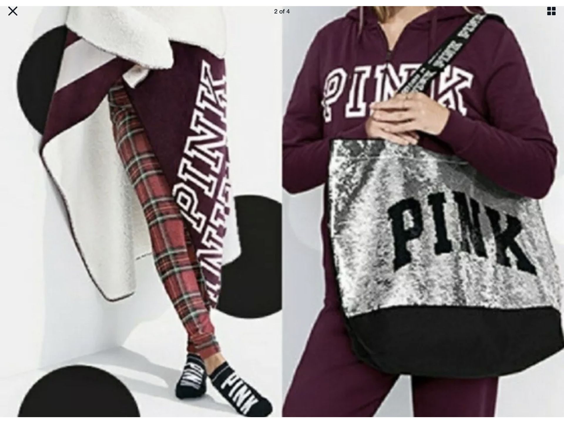 ❤️New Victoria’s Secret Pink stunning bling bag and plush Sherpa blanket ❤️