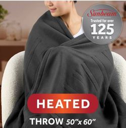 Sunbeam 50”x60” Heated Throw $20