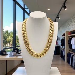 Miami Cuban Link Gold Plated Chain 18k / 14k 20mm 22mm 18mm