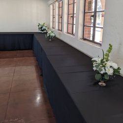 Set Of 18 Black Fabric 90"x132" Rectangular Table Linens