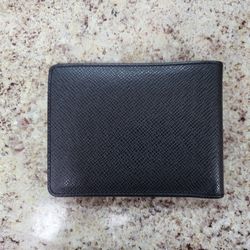 Louis Vuitton Bifold Black Leather Wallet 