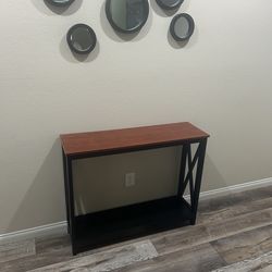Entryway table with mirrors