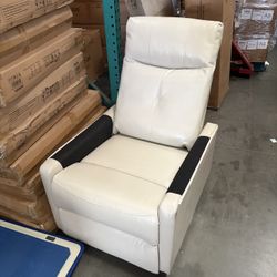 White Faux Leather Recliner Chair