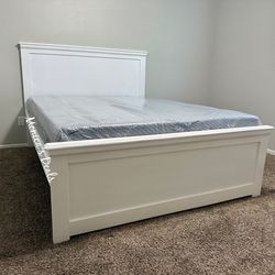 Queen Solid Wood Bed With Memory Foam Mattress $580