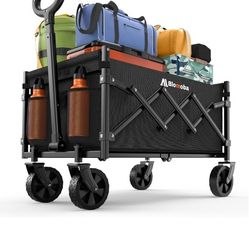Carro plegable con ruedas, carrito de 220 libras, carrito plegable con mango flexible, ligero, portátil, plegable, carrito de compras para comestibles