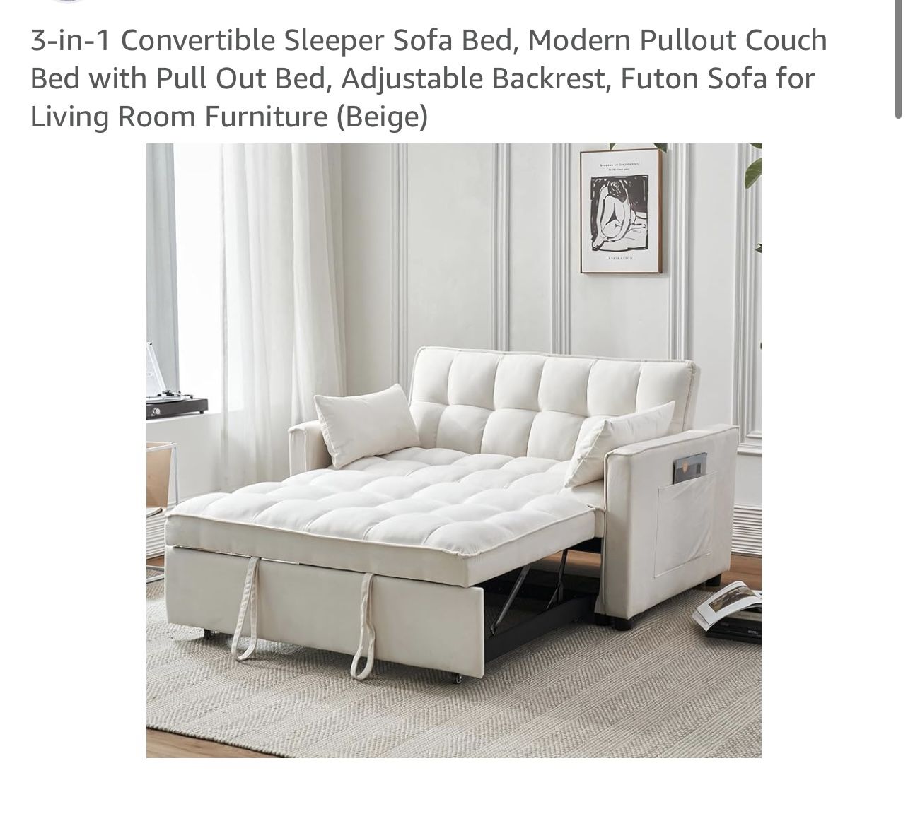 3-in-1 Convertible Sleeper Sofa Bed