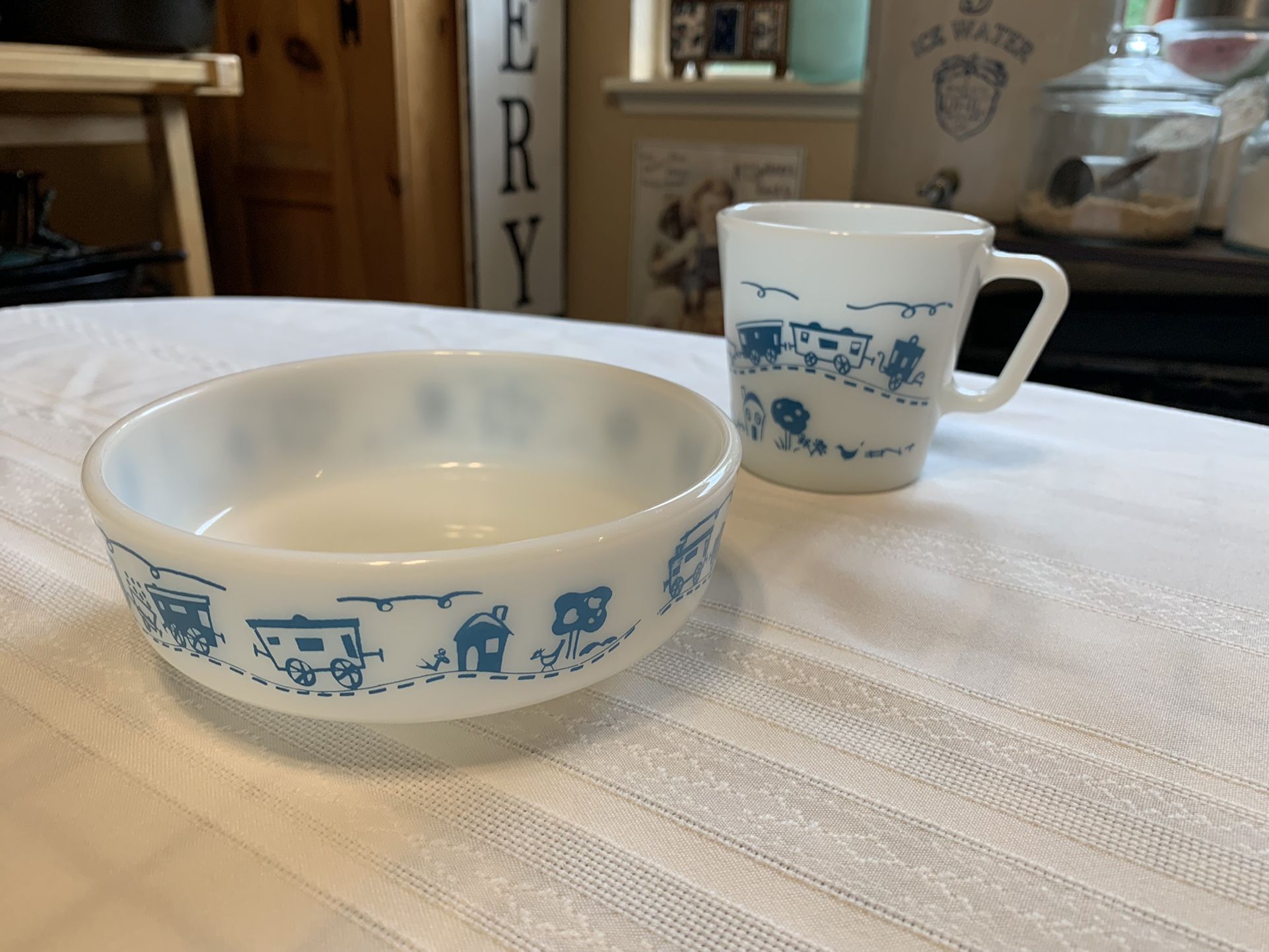 Pyrex Blue Train Vintage Hard To Find Pyrex Children’s Train Dishes for Sale in Tacoma ...