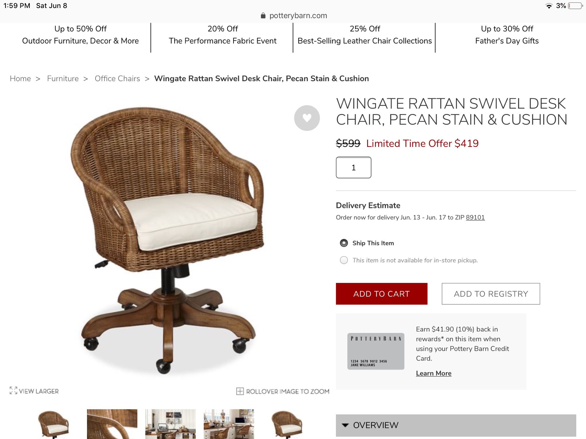Wingate rattan swivel desk chair deals