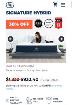 Brooklyn Bedding Signature Hybrid Queen and Zinus Bed Frame