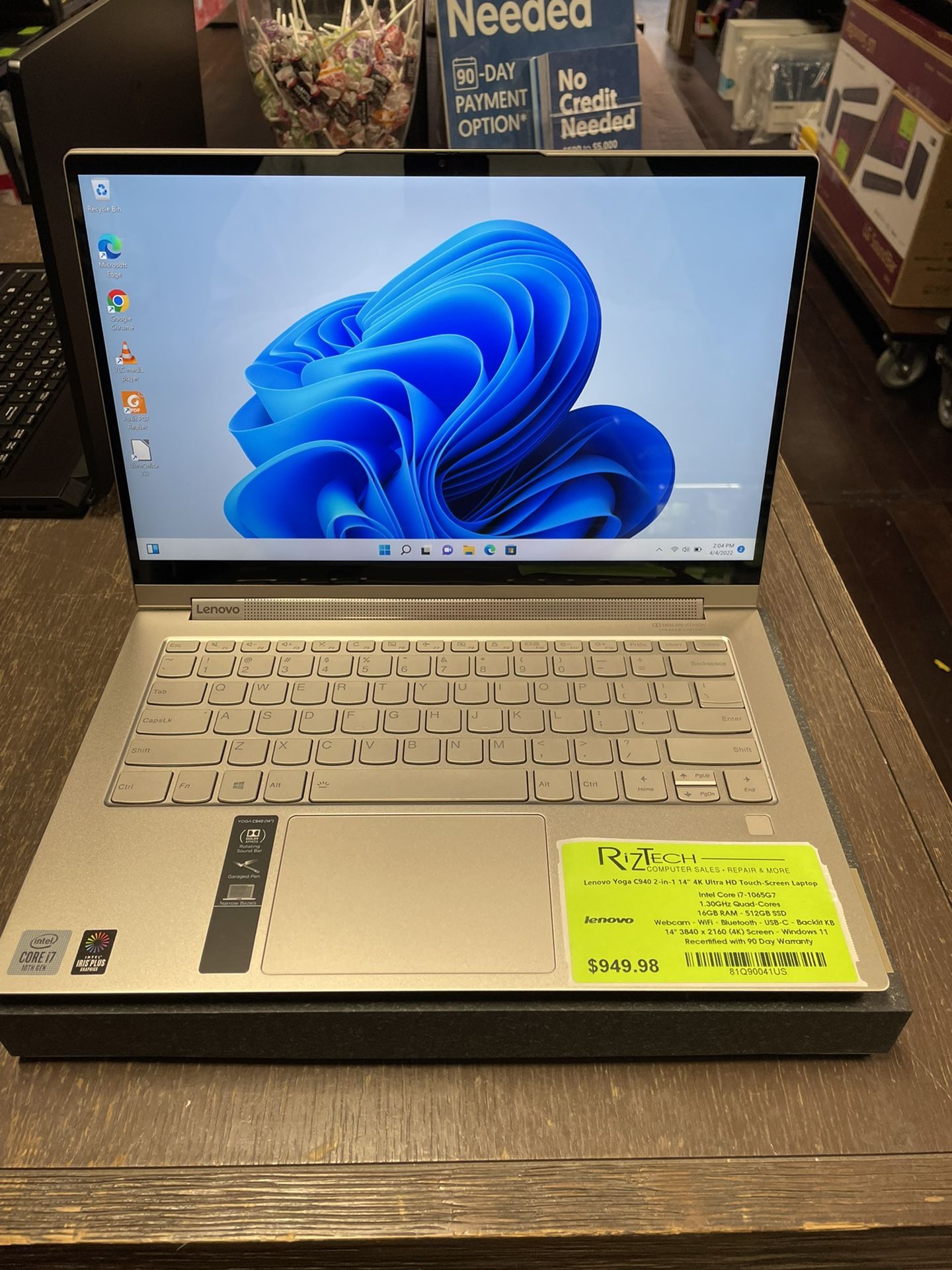 LIKE NEW Lenovo Yoga C940 2-in-1 Laptop Tablet i7 Quad Core 16GB RAM 512GB SSD 14” 4K Screen Windo11