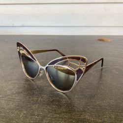 zeroUV Womens High Fashion Metal Cutout Oversize Butterfly Sunglasses