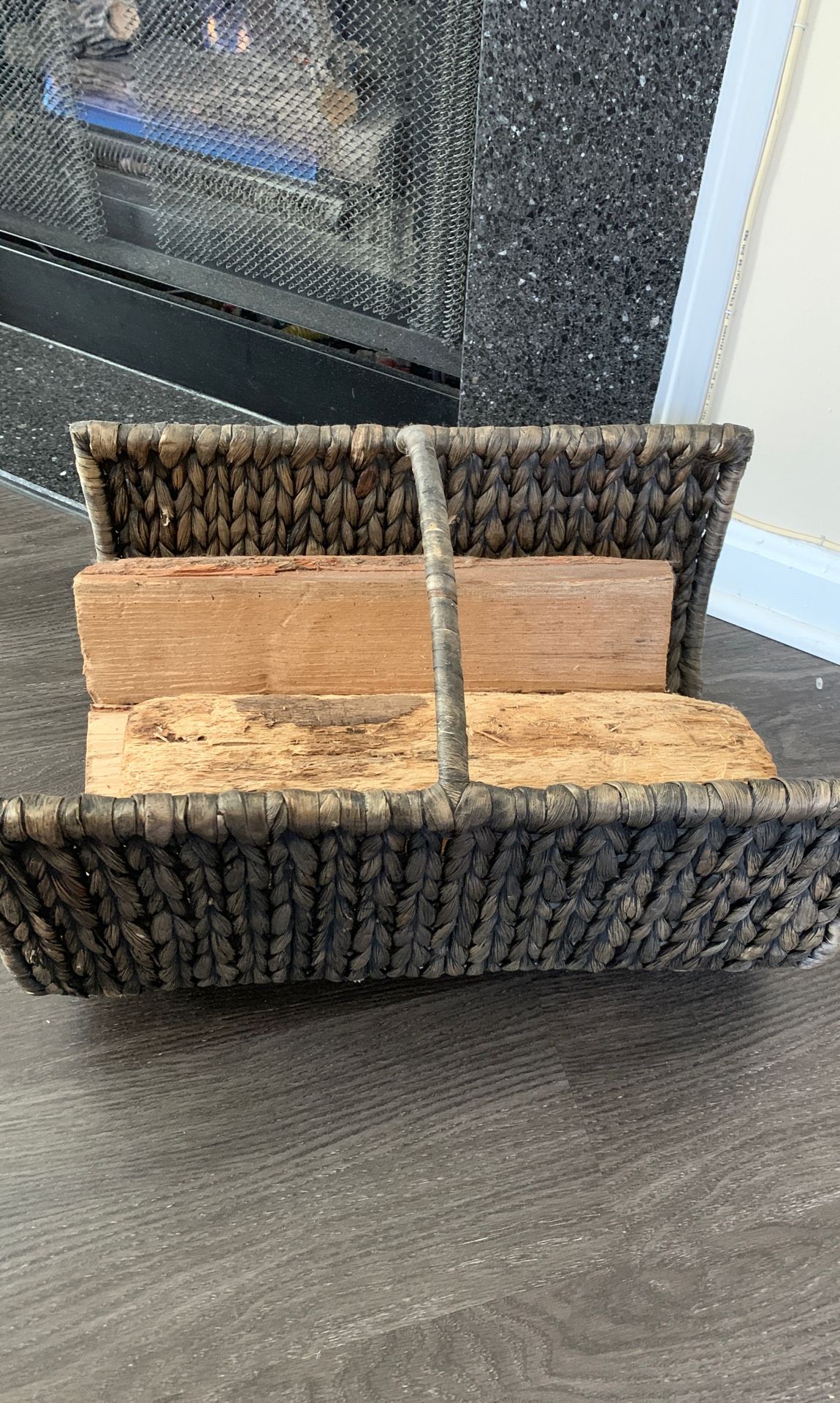 Fire wood and basket