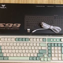 Aula S99 Green And White Gaming Keyboard