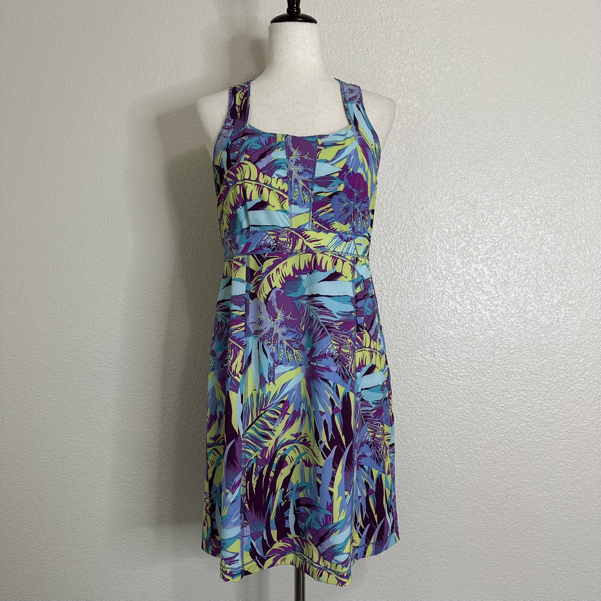 Title Nine Multicolor Nimblene Trouble Built-in Bra Athletic Dress, Size 6