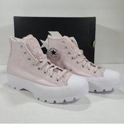 Converse CTAS Lugged Hi Barely Rose White Chunky High Top Sneaker Women Size 9.5