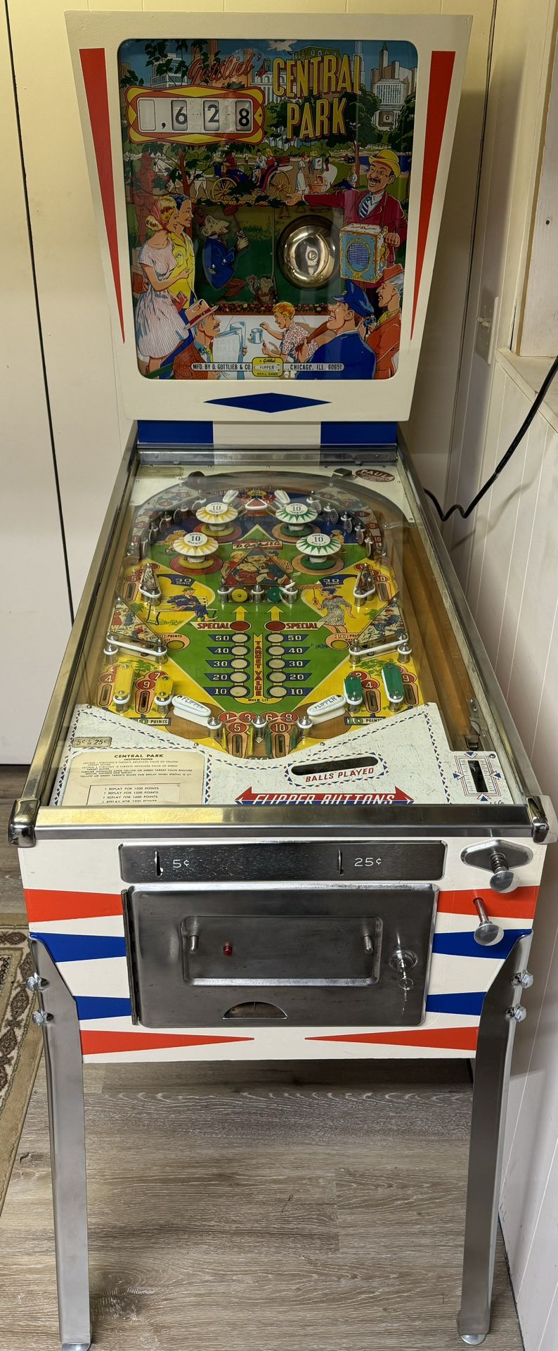 1966 Gottlieb Central Park Pinball Machine