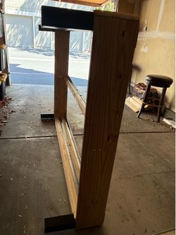 Full size wood bed frame with slats