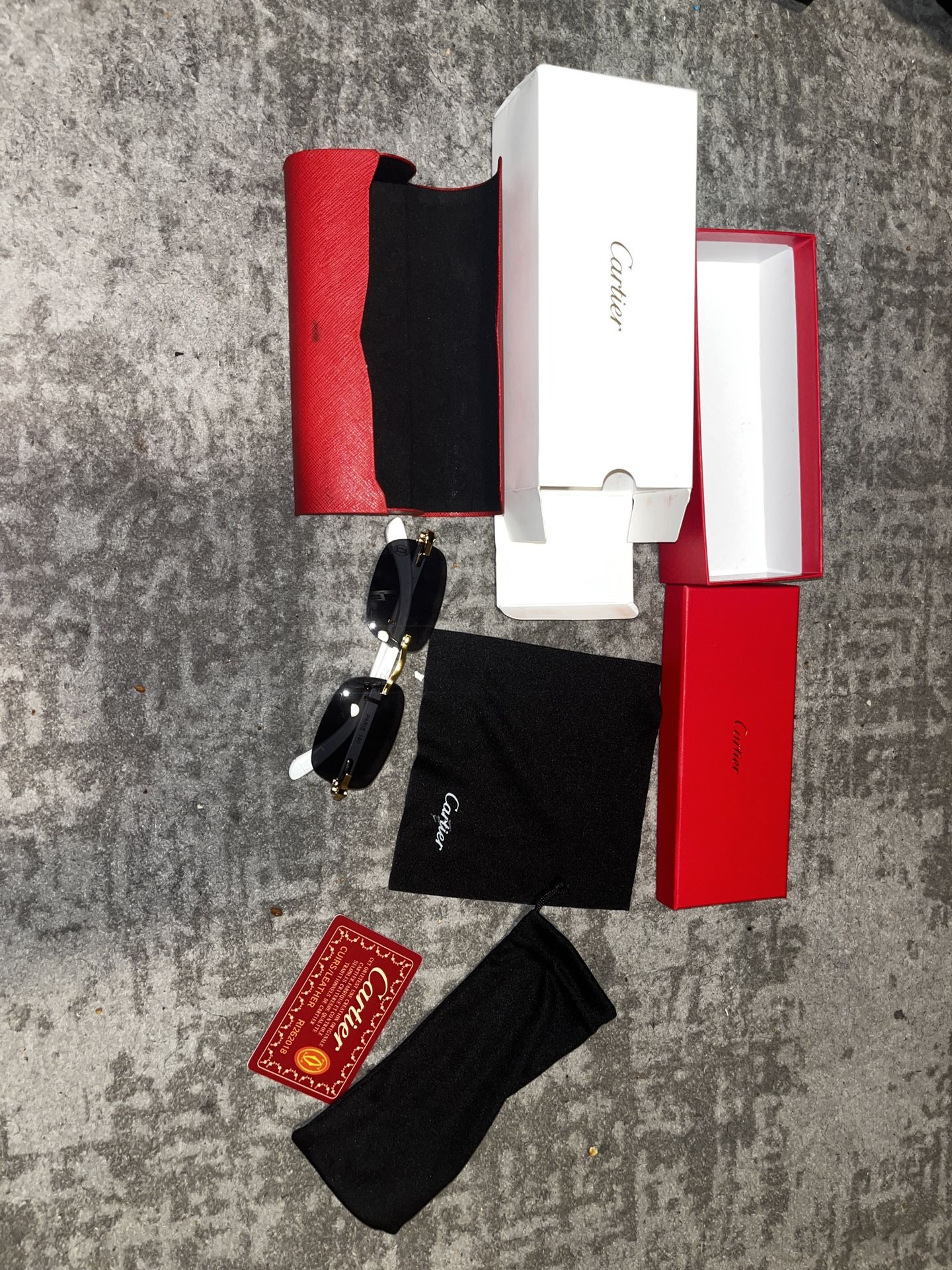 Cartier Glasses White and Gold Frame