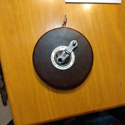 vintage Lufkin Hi-Line leather 100 ft. woven tape measure