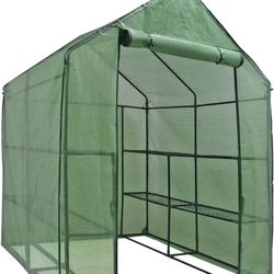 New outdoor portable walk in greenhouse 2 tiers 8 shelves garden greenhouse 77” walk in greenhouse 