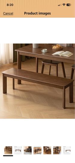 Solid Wood Dining Bench