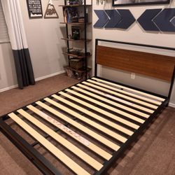 Zinus Queen Metal and Wood Bed Frame 