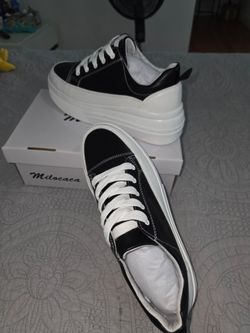 New Black White Platform Sneakers
