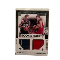 2021-22 Contenders Jalen Suggs and Corey Kispert Rookie Ticket Dual Swatches