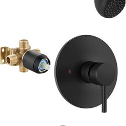 Tub Shower Faucet Set, Bathtub Tub Faucet Set with Valve and Shower Head, Single Handle Bathtub Faucet Set, Matte Black