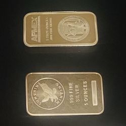 (2) 5oz Silver Bars