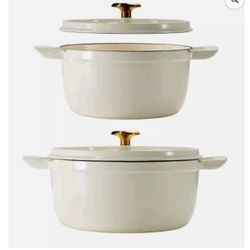 Tramontina Horno Holandés de Hierro Fundido Esmaltado Paquete de 2 Blanco